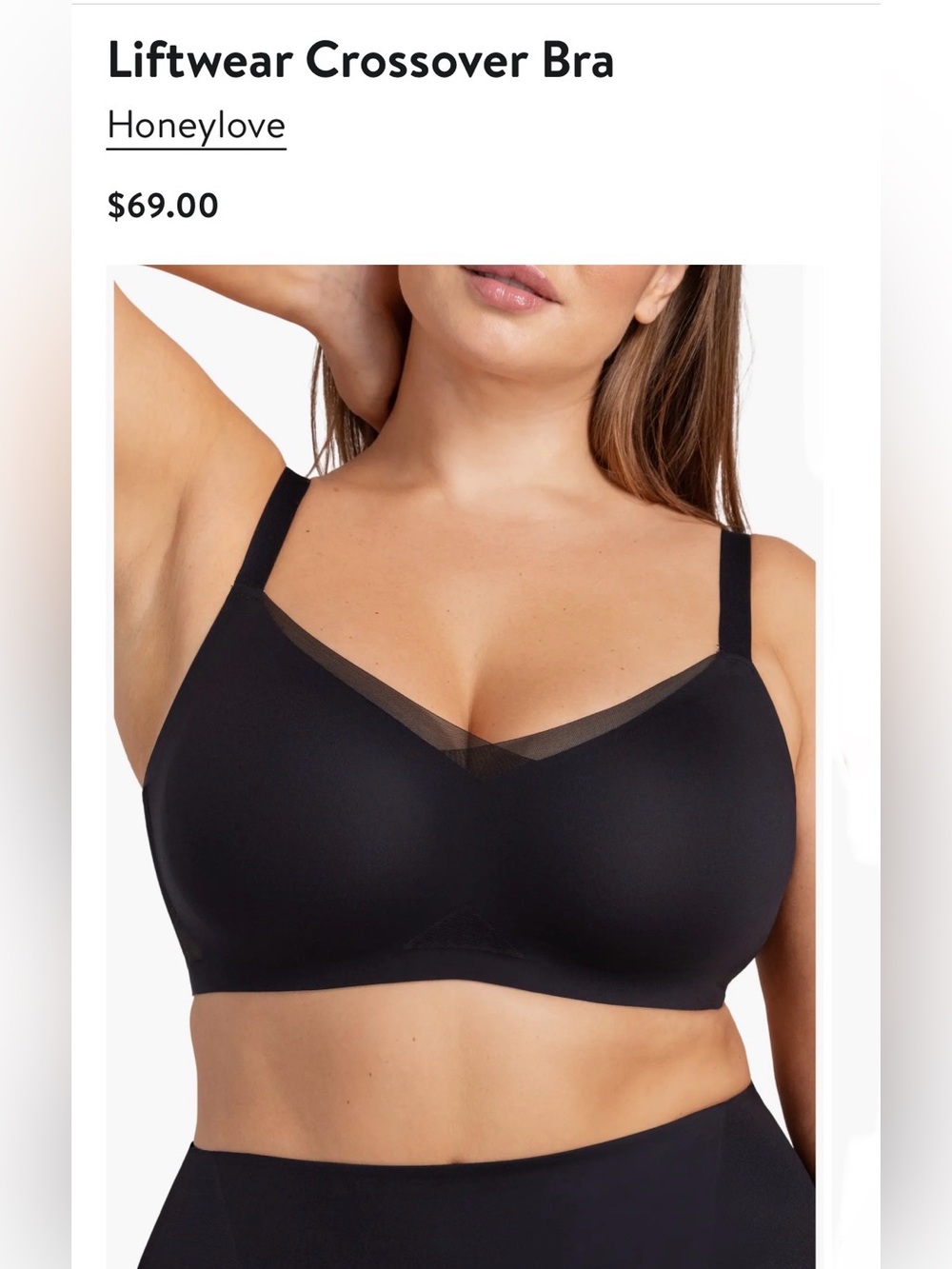 Nordstrom Customer Return  ***  Honeylove LiftWear CrossOver Bra  |  Black